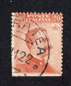 Italy 1916 20c brown orange Emmanuel III, Scott 112 used, value = $4.25