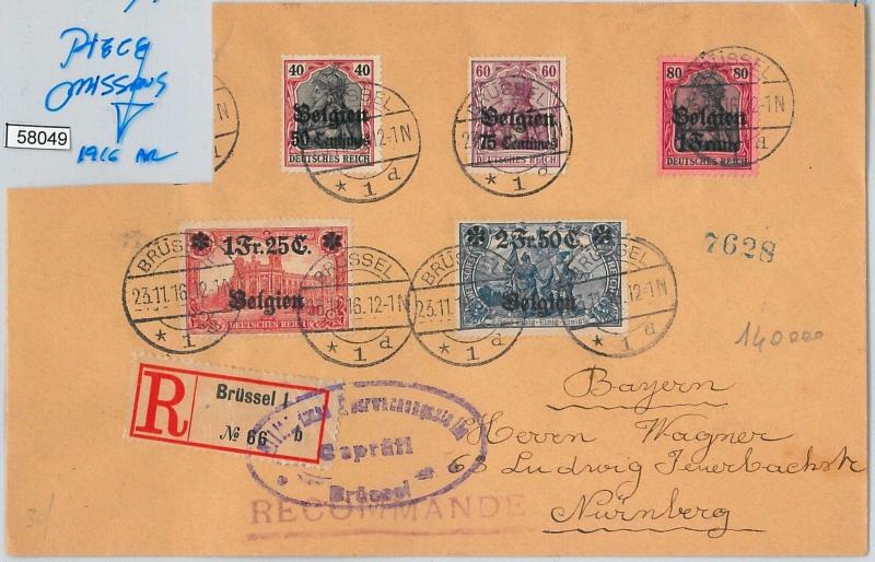 58048 - BELGIUM German Occupation - POSTAL HISTORY: Michel 5/9 on COVER 1916