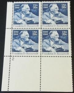 1982 20c Franklin D. Roosevelt Scott 1950 PB L/L Mint NH