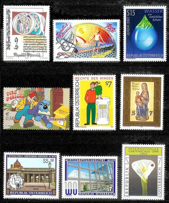 AUSTRIA (149) Diff Better Stamps c1990/2000s ALL Mint Never Hinged 10% of Cat