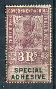 INDIA; Early 1900s GV Portrait type Revenue issues fine used 3R. value