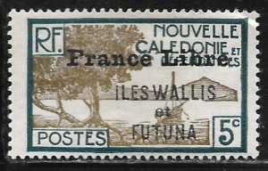 Wallis and Futuna 98: 5c Mangrove Bay's Point , France Libre o/p, MH, F-VF