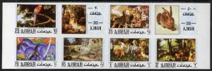 Ajman 1971 Paintings of Animals or Birds imperf set of 8 ...