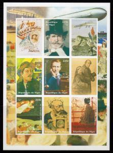 Niger 1998 YT#1256/1264 SCOUTS/VERNE/MARCONI 5 SHLT. COLOR PROOFS