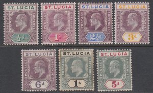 St. Lucia 50-56, SG64//76 MH / MLH CV $236.00