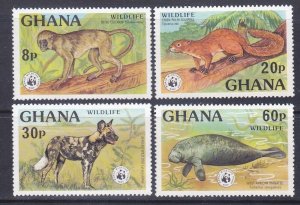 Ghana 621-24 MNH 1977 WWF World Wildlife Fund Animal Full Set of 4