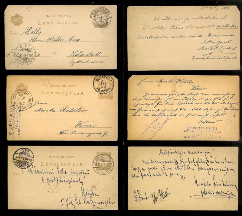 HUNGARY (60) Early Postal Cards All postally cancelled & used c1890s