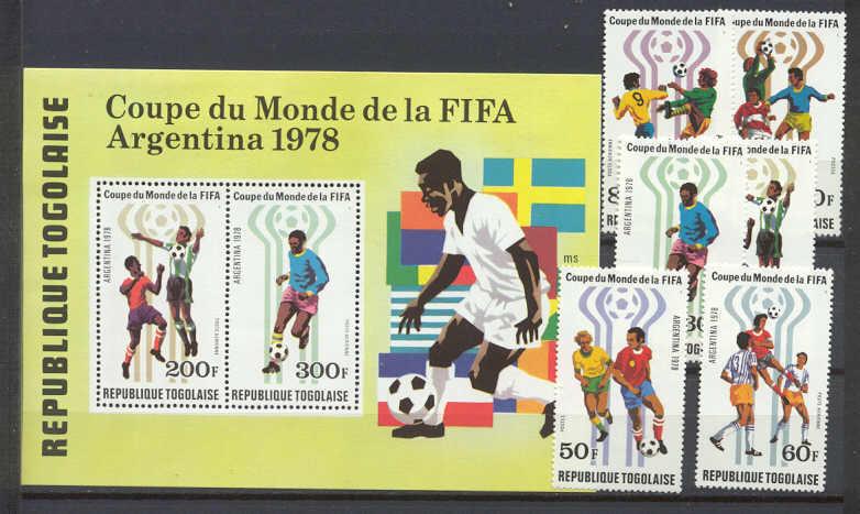 Togo 998-1000,C343-45a MNH Football-78 SCV6.40