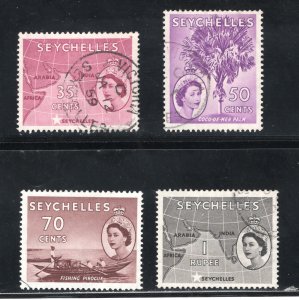 Seychelles, Scott #181, 184-186    VF, Used, Partial Set, CV $5.50 ..... 5630104