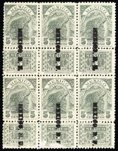 Mexico Stamps MNH VF Block Of 6 Revenues With Tabs