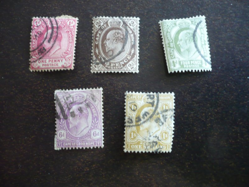 Stamps - Cape of Good Hope - Scott# 64,65,68-70 - Used Partial Set of 5 Stamps