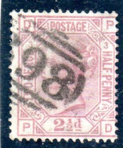 GB 1875 SC 66, plate 3, used, anchor wmk., cat. $135.00