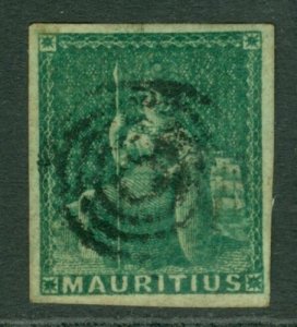 Sg 27 Mauritius 1858-62 (4d) Grün Sehr Fein Verwendet. 4 Fein Ränder Cat