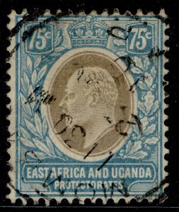 EAST AFRICA and UGANDA EDVII SG42, 75c grey & pale blue, FINE USED. Cat £50.