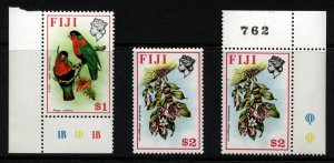 Fiji Scott 319 Birds and 320 Orchids 3 Values Mint NH Cat. $31.25