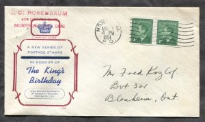 d170 - Canada 1951 Pair of 1c Coils (Postage/Postes Omitted) on Cacheted Cover