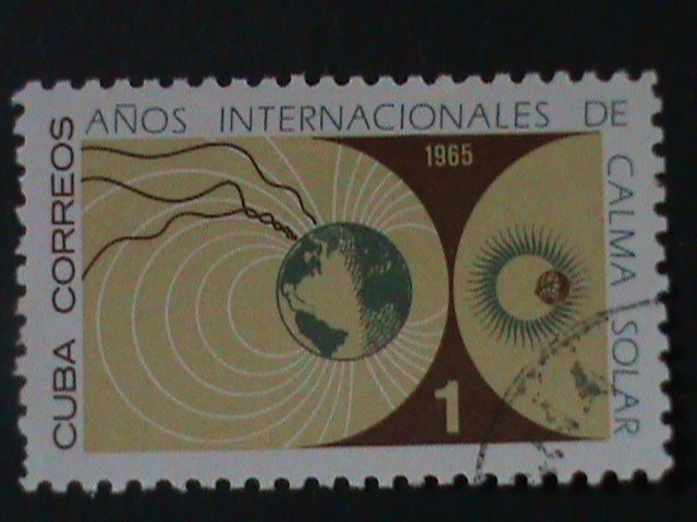 ​CUBA-1965-SC# 958 INTEL.QUIET SUN YEAR-USED-VERY FINE-59 YEARS OLD STAMP