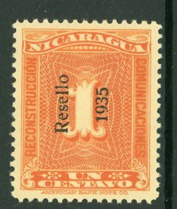 Nicaragua 1935 Postal Tax 1¢ Orange Scott PT52 MNH W973