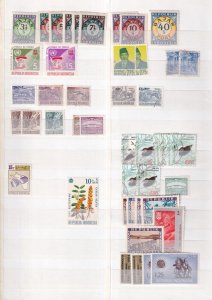 SA27g Indonesia 1960's - 2000's selection of used stamps in album page.