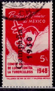 Mexico 1948-50, Charity Tuberculosis, overprint,Campana 1950, 5c, used