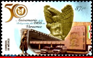 2766 MEXICO 2011 DELEGATION IMSS VERACRUZ, 50th ANNIV., SCULTURE, RELIGION, MNH