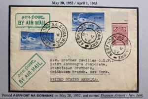 1955 Dun Laoghaire Ireland Air Letter Cover To  Battle Creek MI USA