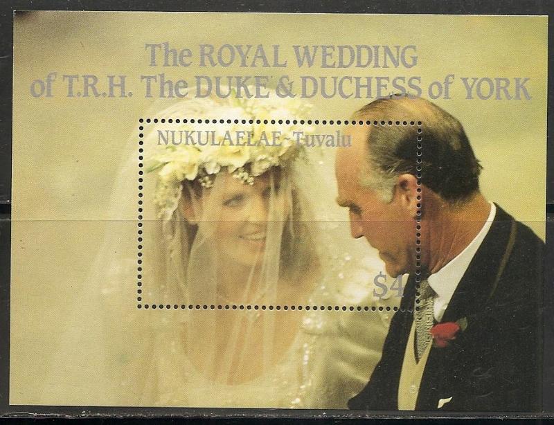 Tuvalu Nukulaelae 63 1986 Prince Andrew Wedding s.s. MNH