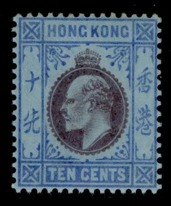 HONG KONG EDVII SG67, 10C purple & black blue, LH MINT. Cat £70.