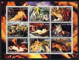 ERITREA - 2003 - Paintings of Nudes #1 - Perf 9v Sheet - MNH - Private Issue