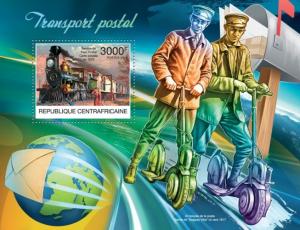 CENTRAFRICAINE 2012 SHEET POSTAL TRANSPORT