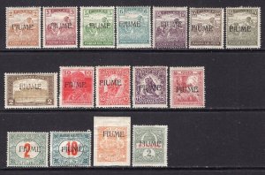 Fiume 1918 Hungary Stamps Overprinted 16 Stamps Mint H