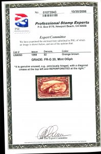 U.S. #293 MINT WITH PSE CERT ORIGINAL GUM