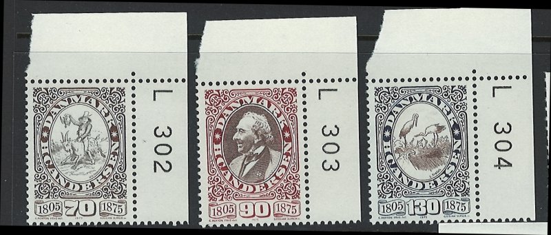 Denmark Scott 573-575 MNH