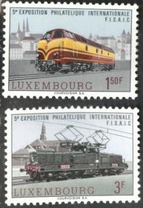 Luxembourg Scott 442-3 MH* 1966 locomotive set