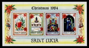 St Lucia 705a MNH Christmas, Art, Flowers