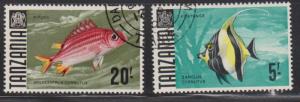 TANZANIA Scott # 32, 34 Used - Fish