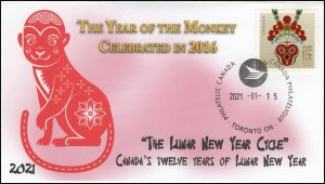 CA21-008, 2021, Lunar New Year, 12 years  of Lunar New Year Cycle, Monkey