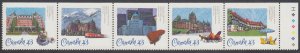 Canada - #1471a Historic CPR Hotels Strip of Five From Booklet - MNH