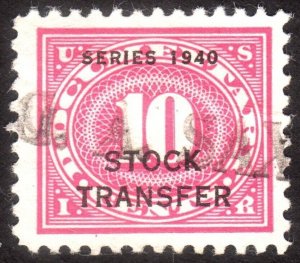 1940, US 10c, Stock transfer, Used, Sc RD48