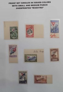 O) 1951 CUBA, IMPERFORATE MUESTRA - SPECIMEN, MANUSCRIPT CANCELLATION, MIGUEL TE