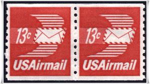 SC#C83 13¢ Winged Envelope Coil Pair MNH 