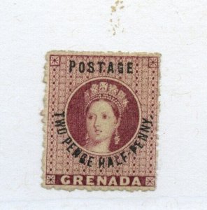 ?#9 * MH GRENADA 2 1/2p small thin Cat $70 stamp