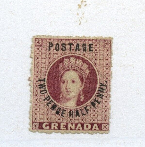 ?#9 * MH GRENADA 2 1/2p small thin Cat $70 stamp