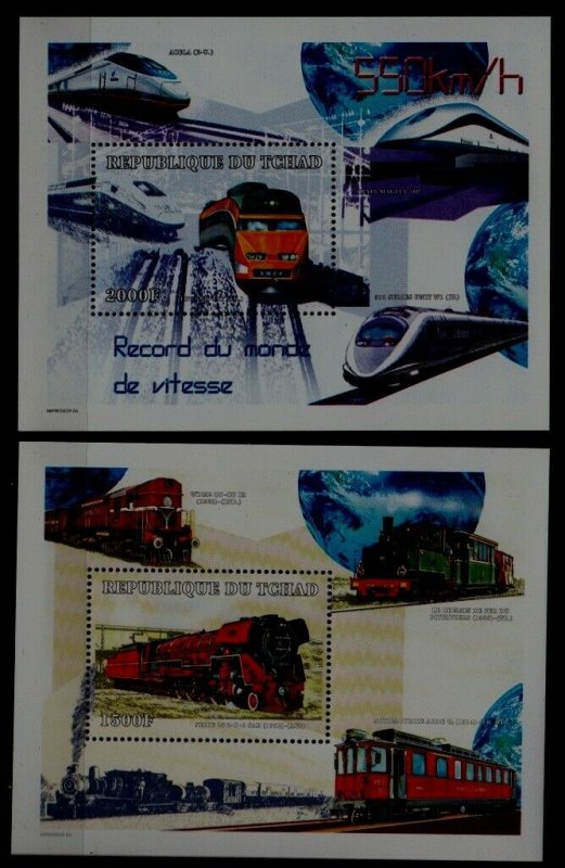 Chad 907-08 MNH s/s Trains SCV16