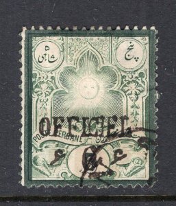 Persia Iran 1885 OFFICIEL' 6c On 5s Type 2 VF Used #66a CV$100