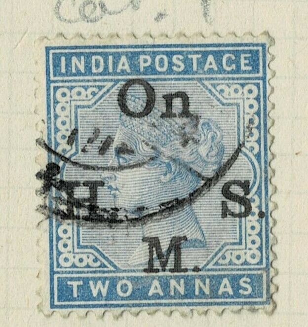 india 1874-82 - ON.H.M.S OVERPRINT - QV 1AS   SG NO 052 USED