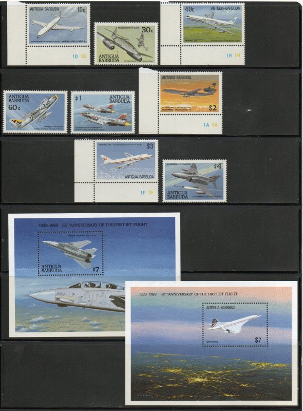 Antigua - SG# 1272 - 1279 + MS1280 MNH/ Aircraft        -         Lot 0824209