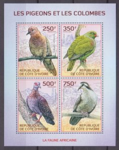 2014 Ivory Coast Cote d'Ivoire 1534-1537KL Birds - Doves 8,50 €