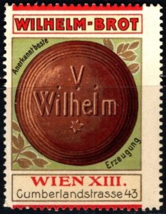 Vintage Germany Poster Stamp Wilhelm Bread Recognized Best Generation