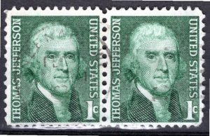 USA; 1968: Sc. # 1278: Used Single Se-Tenant Stamps
